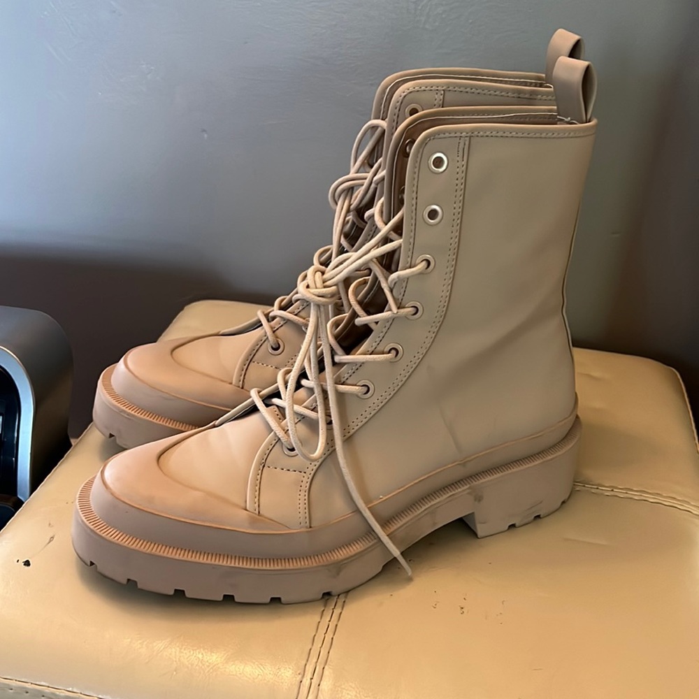 ZARA nude combat boots size 9
